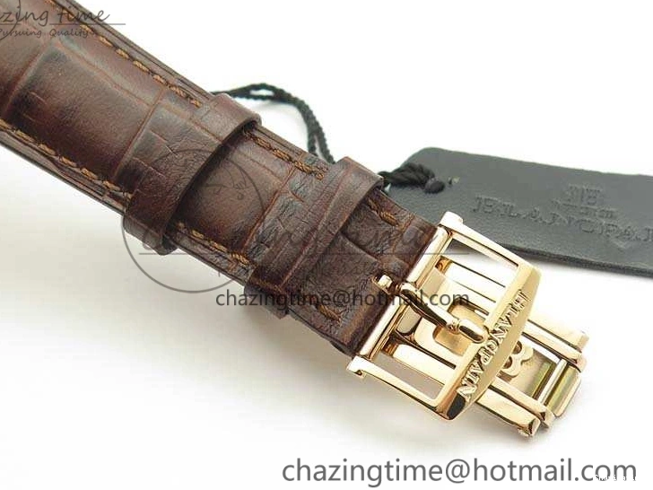0824 Villeret 6651 RG ZF 1:1 Best Edition White Dial On Brown Leather Strap A ComfortFit 8097
